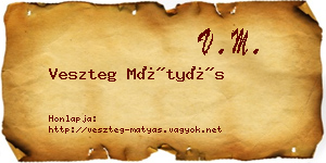 Veszteg Mátyás névjegykártya